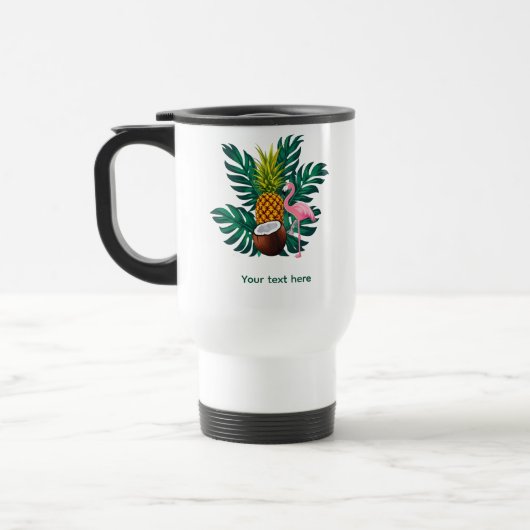 Tropical Flamingo - Personalized Trave Cup Reisbeker (Links)