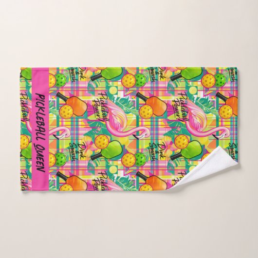 Tropical Flamingo Pickleball (Serviette à main)