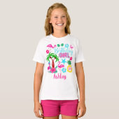 Tropical Flamingo Verjaardag Shirt (Voorkant volledig)