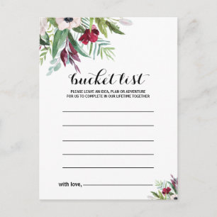 Tropical Floral and Greenery Bucket List Kaarten