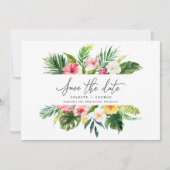 Tropical floral aquarelle save the date (Devant)
