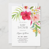 Tropical floral baby shower kaart (Voorkant)
