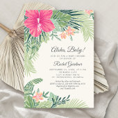 Tropical Floral Beach Baby shower Kaart