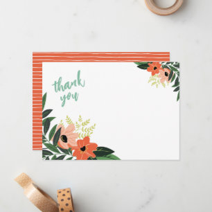 Tropical Floral bedankje Kaarten Notitiekaartje