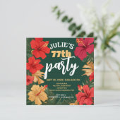 Tropical Floral Birthday nodigen uit Kaart (Staand voorkant)