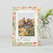 Tropical Floral & Botanique Carte photo de vacance (Debout devant)