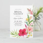 Tropical floral bridal shower kaart (Staand voorkant)