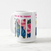 Tropical Floral Brush effect Koffiemok (Voorkant links)