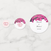 Tropical Floral Coeurs Mariages Table Confetti (Devant)