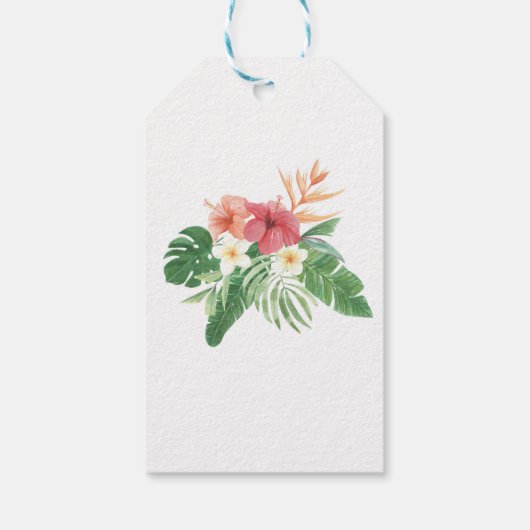 Tropical Floral Dank u Label Aloha Vrijgezellenfee Cadeaulabel (Achterkant)