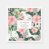 Tropical Floral Exotic Palm Leaf Beach wedding Servet (Voorkant)