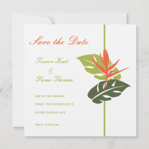Tropical Floral Faire-Part de Date de Sauvegarde