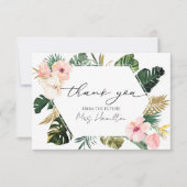 Tropical Floral Fête des mariées Merci Cartes (Devant)
