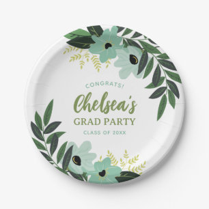 Tropical Floral gepersonaliseerd Afstudeerder Part Papieren Bordje