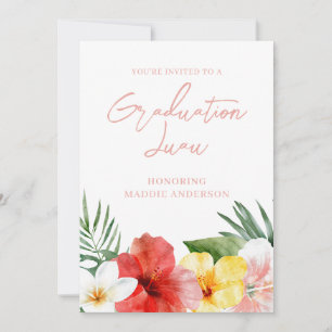 Tropical Floral Graduation Party Uitnodiging