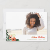 Tropical Floral Graduation Photo Invitation (Devant)