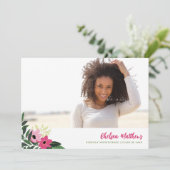 Tropical Floral Graduation Photo Invitation (Debout devant)