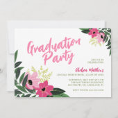 Tropical Floral Graduation Photo Invitation (Dos)