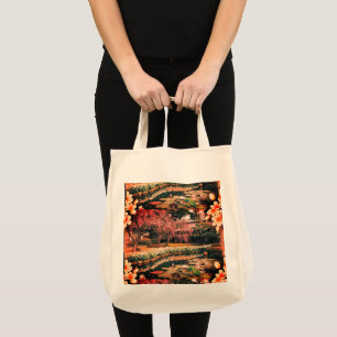 Tropical Floral Grocery Canvas tas