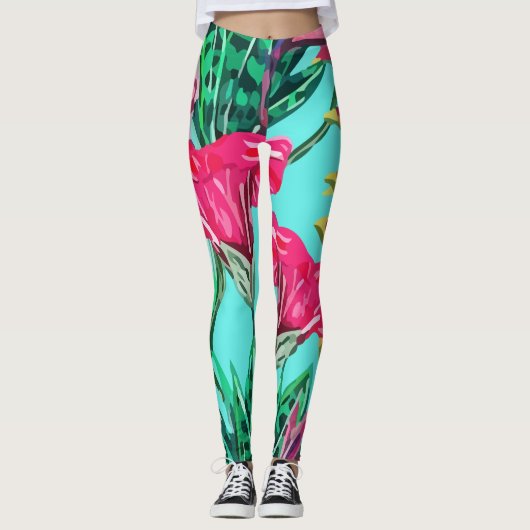 Tropical Floral Island Leggings (Voorkant)