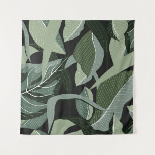 Tropical Floral:  lijn art. Wandkleed
