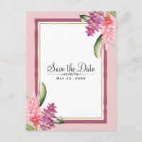 Tropical Floral Orchidée Rose Violet Invitation pr