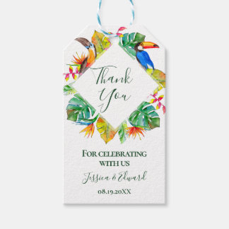 Tropical Floral Paradise Diamond Lijst Dank u Cadeaulabel