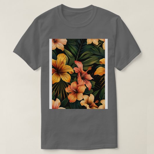 Tropical Floral Pattern TShirt (Design devant)