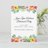 Tropical Floral Retirement Party-programma Kaart (Staand voorkant)