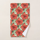 Tropical floral seamless pattern red flowers (Serviette à main)