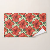 Tropical floral seamless pattern red flowers (Serviette à main)
