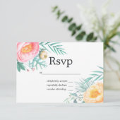 Tropical Floral Summer Pastel Mariage Floral RSVP (Debout devant)