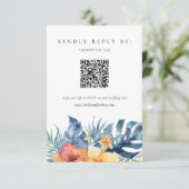 Tropical Floral Summer QR Code Mariage RSVP (Debout devant)