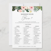 Tropical Floral What's In Your Purse Carte de jeu (Devant)