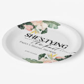 Tropical Floral Ze bindt de knoop Vrijgezellenfees Papieren Bordje (Gekanteld)