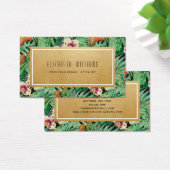 Tropical Florals Gold Stylist Cartes de visite (Bureau)