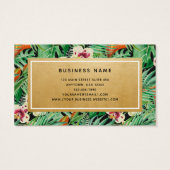 Tropical Florals Gold Stylist Cartes de visite (Dos)