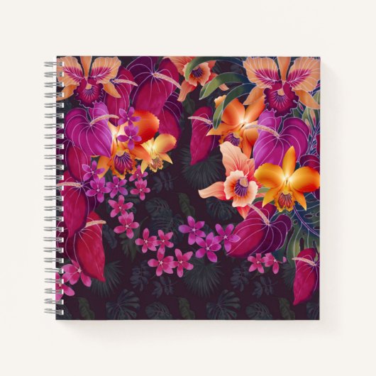 Tropical Flower Frenzy Notebook Notitieboek (Voorkant)