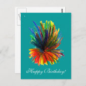 Tropical Flower Happy Birthday Kaart (Voorkant / Achterkant)