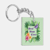 Tropical Flowers Acryl Sleutelhanger (Voorkant Links)