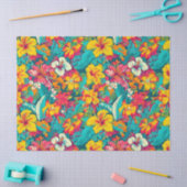 Tropical Flowers and Leaves Pattern Tissuepapier (Craft)