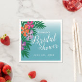 Tropical Flowers and Palm Branches Vrijgezellenfee Servetten (Insitu)