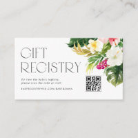 Tropical Flowers Baby shower QR Code Registry