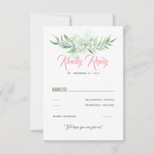 Tropical Flowers Beach Party RSVP Kaartje