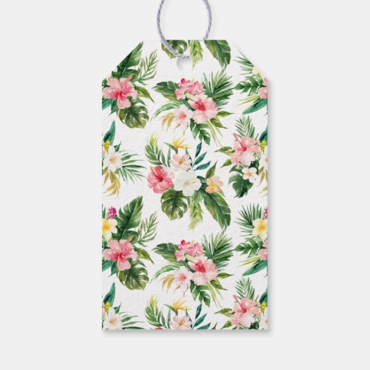 Tropical Flowers Greenery Baby shower Dank u Cadeaulabel (Achterkant)