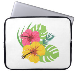 Tropical Flowers Laptop Hoesje Sleeve