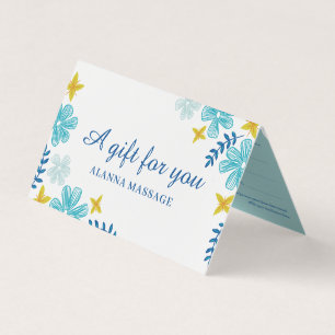 Tropical Flowers Massage Gift Card Kaart