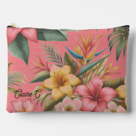 Tropical Flowers Natuur Versierd Accessoire Pouch Etui