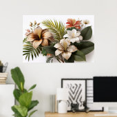 Tropical Flowers Poster (Thuiskantoor)