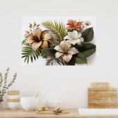 Tropical Flowers Poster (Keuken)